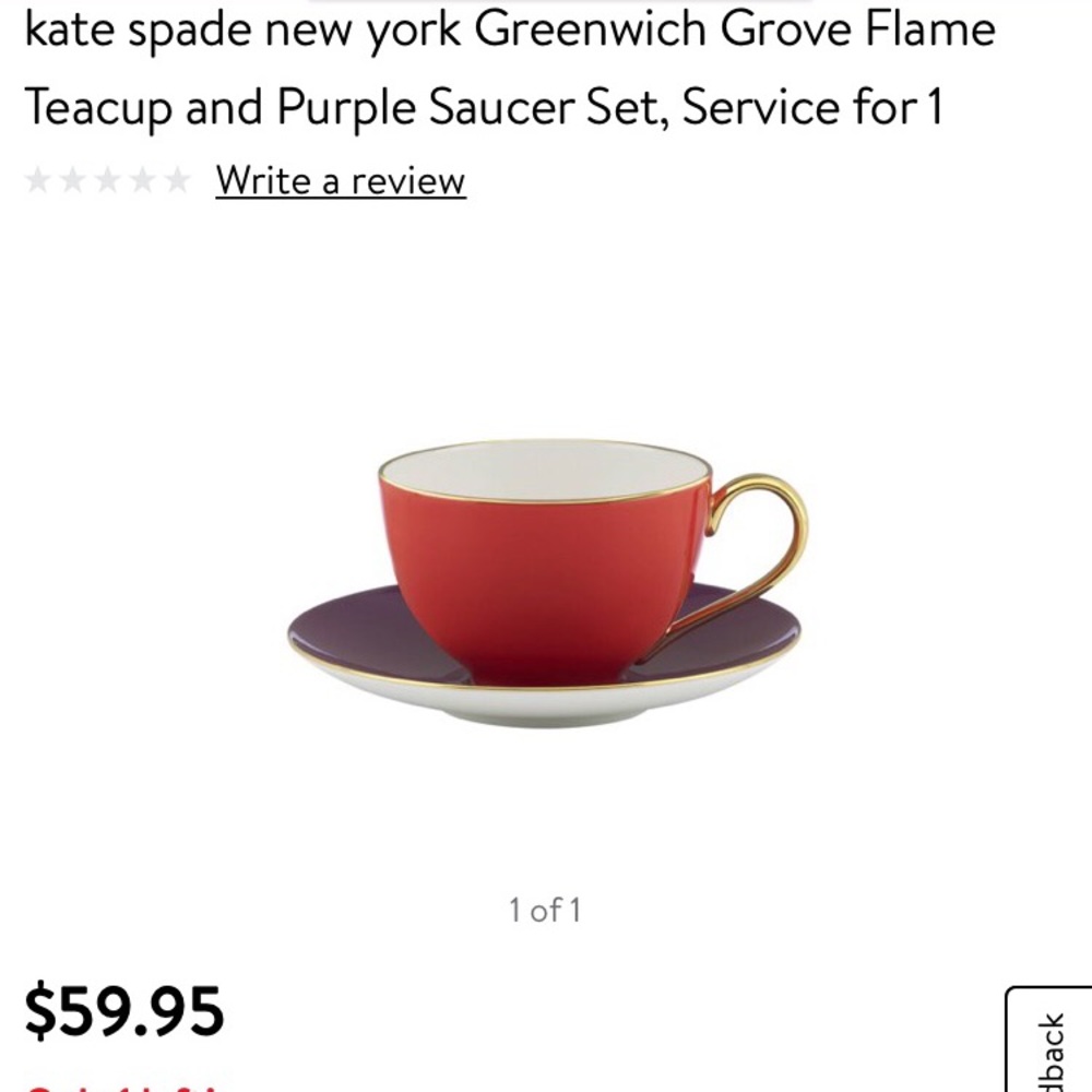 Bundle of 3 Kate Spade teacup and saucer set